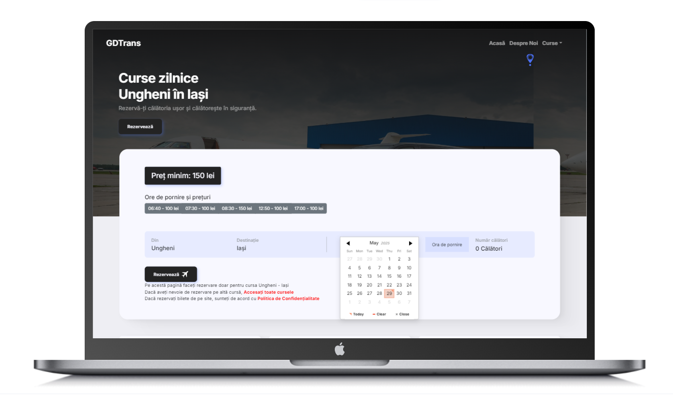 Creare site pentru companie de transport GDTrans