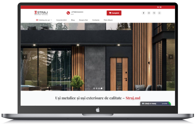 Realizare site web pentru vânzare uși -siraj.md